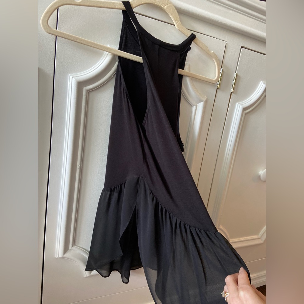 Bcbgeneration Black Tank With Split Side Tulle Bo… - image 3
